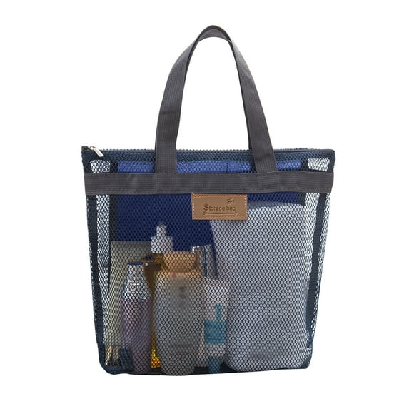 Mesh Beach Bag - 30x28cm, Zippered & Lightweight - for Beach, Swimming Pool & Outdoor Activities