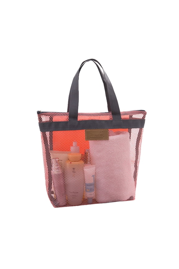 Mesh Beach Bag - 30x28cm, Zippered & Lightweight - for Beach, Swimming Pool & Outdoor Activities