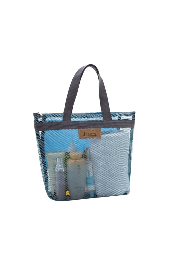 Mesh Beach Bag - 30x28cm, Zippered & Lightweight - for Beach, Swimming Pool & Outdoor Activities