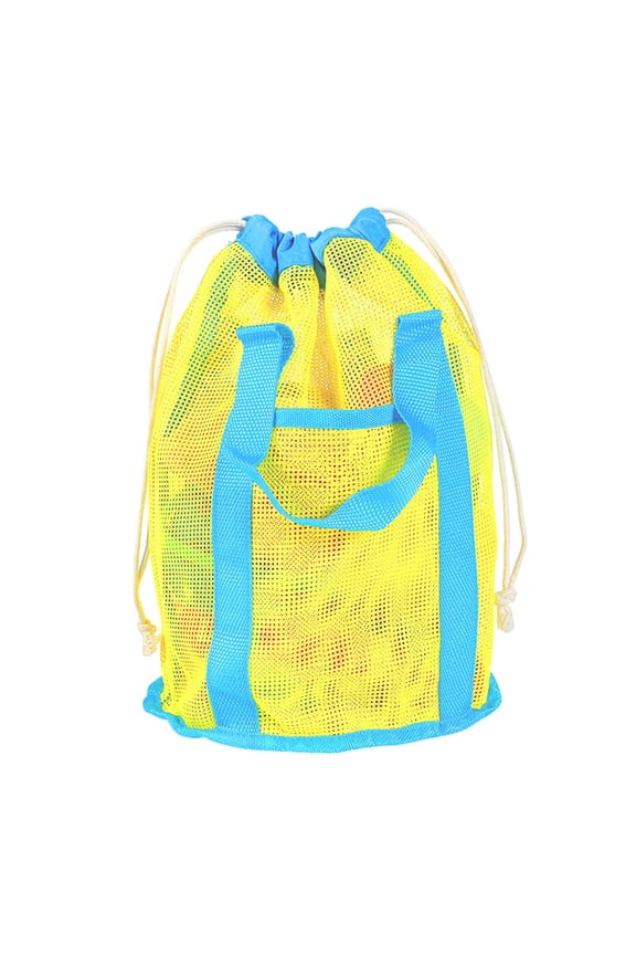 Mesh Beach Bag Beach Toy Bucket Bag Beach Toy Storage Bag Seashells Bucket Bag Large Capacity Handbag for Vacations