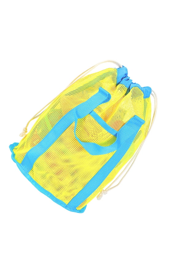 Mesh Beach Bag Beach Toy Bucket Bag Beach Toy Storage Bag Seashells Bucket Bag Large Capacity Handbag for Vacations