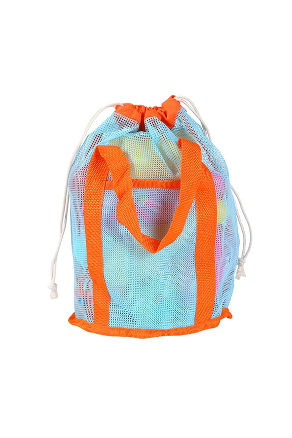 Mesh Beach Bag Beach Toy Bucket Bag Beach Toy Storage Bag Seashells Bucket Bag Large Capacity Handbag for Vacations