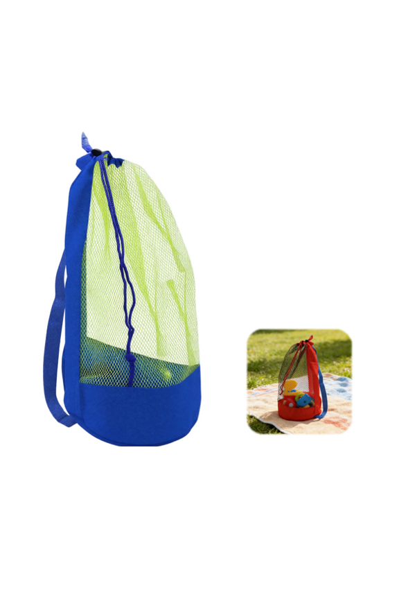 Mesh Beach Bag Drawstring Beach Backpack Foldable Toy Organizer Bag Shell Adjustable Straps Large Capacity Swim Bag