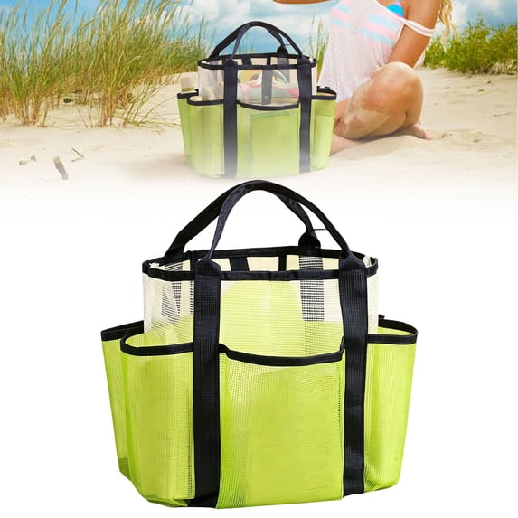 Mesh Beach Bag Family, Large Beach Tote Bags with 40oz Tumbler Side Pockets, Family Pool Bag for Swim Toys Towels Cruise Vacation Essentials