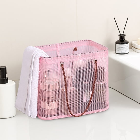 Mesh Beach Bag, InsCrazy Beach Bag for Women, Large Capacity Storage Organiser Bath Bag Portable Mesh Beach Bag Tote Bag Vocation Supplies