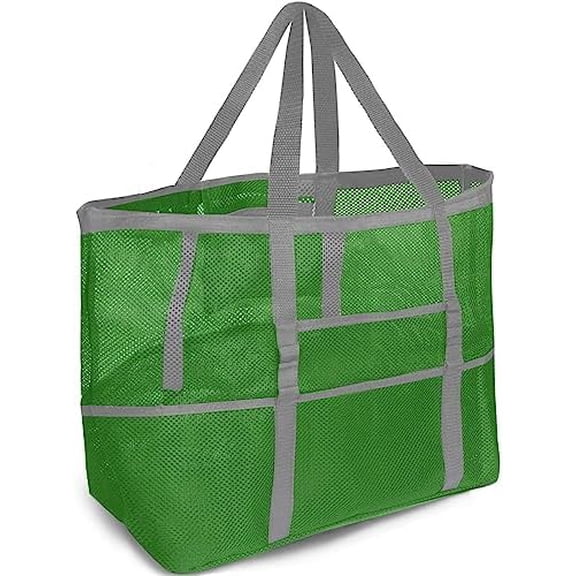 Mesh Beach Bag - Large Beach Tote Bag for Family Beach Bag for Toys & Vacation Essentials