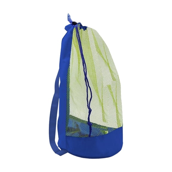 Mesh Beach Bag, Large Capacity Beach Storage Tote for Toys, Shells, Crabbing Gear, Sand Draining, Drawstring Closure, Lightweight Foldable Bag for Pool, Swimming, Outdoor Travel