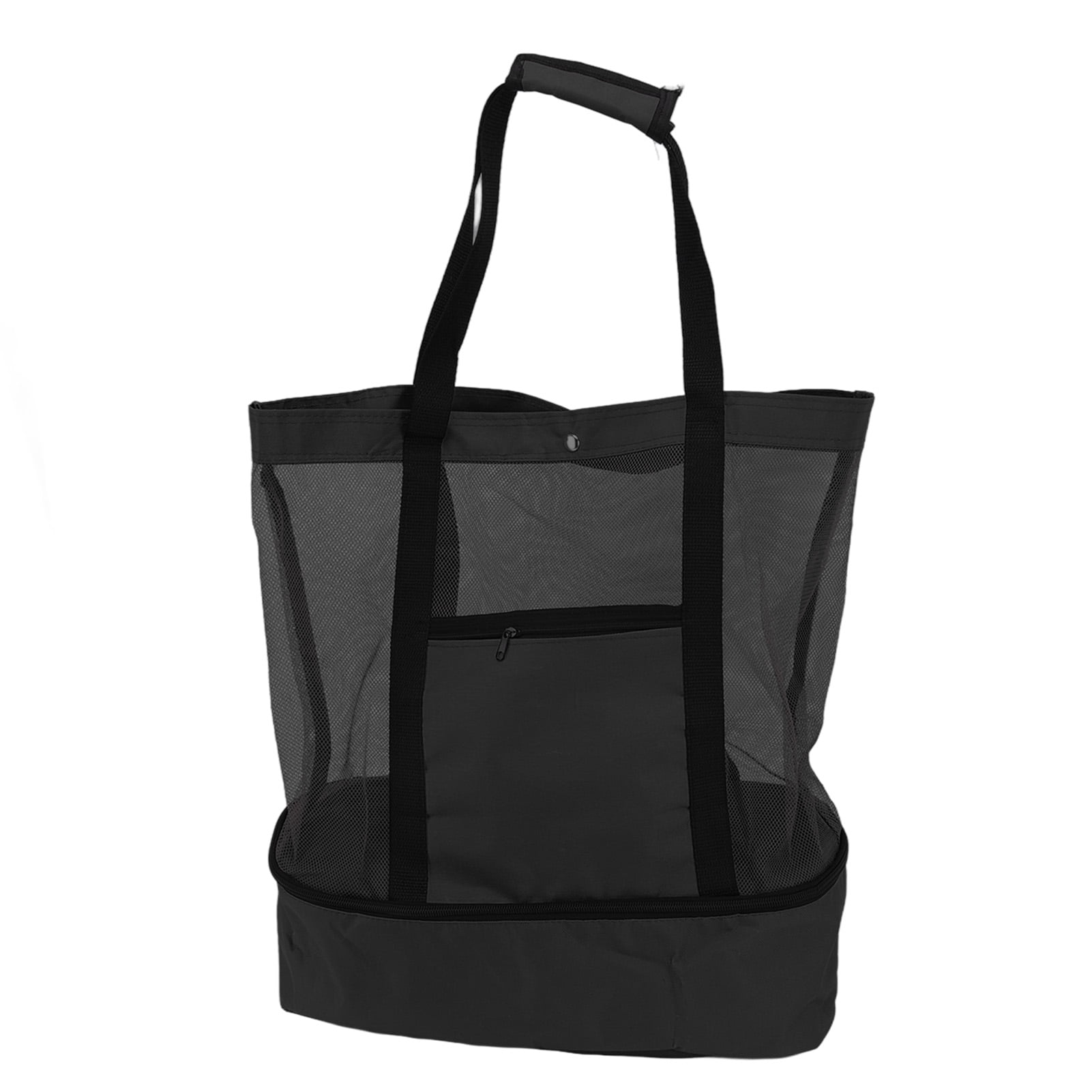 Mesh Beach Bag Multifunction Mesh Design Top Zipper Keep Freshness