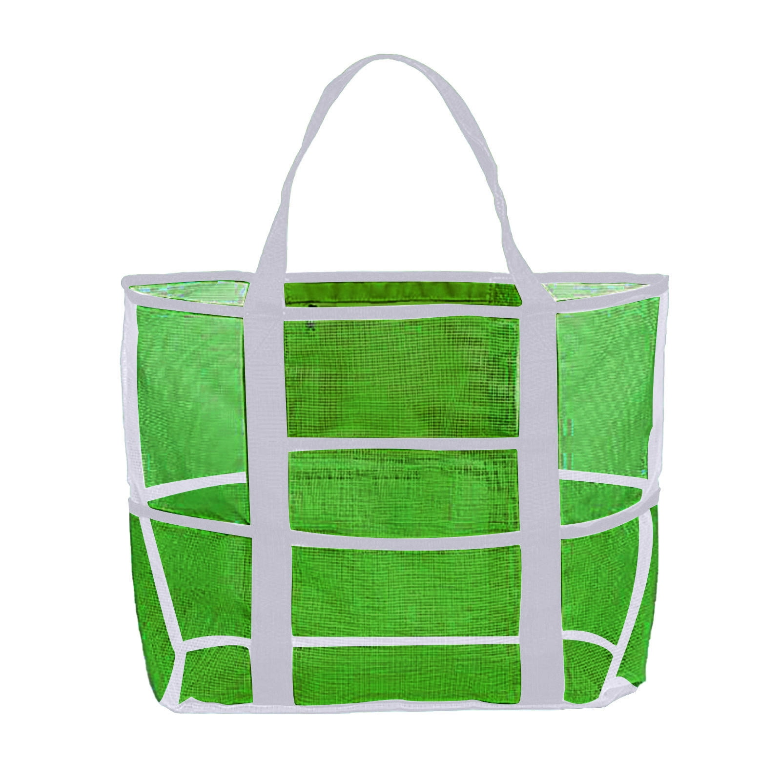 Mesh Beach Bag Oversized Beach Tote Bag with Multi Functional Pockets for Family Travel Vacation