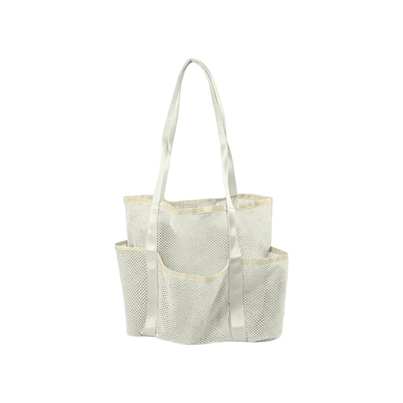 Mesh Beach Bag Tote with Multiple Exterior Pockets, Sandproof Quick Dry Beach Bags and Totes for Beach Vacation, Pool and Cruise Getaways