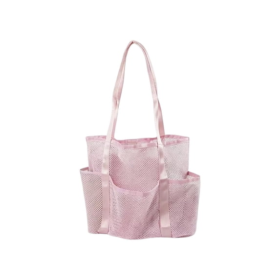 Mesh Beach Bag Tote with Multiple Exterior Pockets, Sandproof Quick Dry Beach Bags and Totes for Beach Vacation, Pool and Cruise Getaways