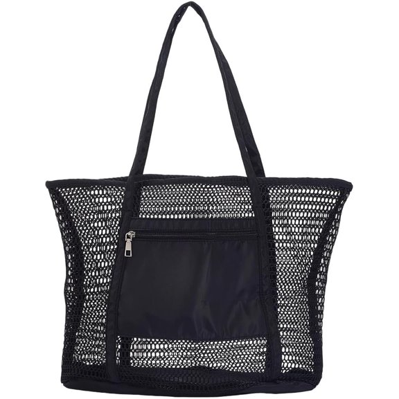 Mesh Beach Bag for Women Beach Tote Bag with Zipperfoldable Foldable Mesh Sand Free Bag Vacation Essentials