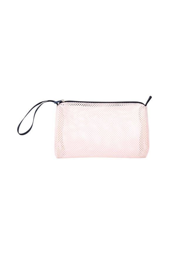 Mesh Beach Makeup Bag, Handheld Net Cosmetic Pouch, Sand-Resistant Travel Tote For Toiletries, Beach Makeup Bag For Pool Parties And Seaside Vacations(Pink)