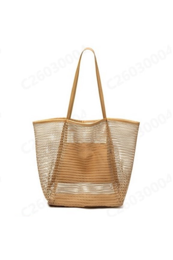 Mesh Beach Tote Bag Large Lightweight Summer Beach Bag with Inner Pocket