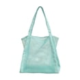 thumbnail image 1 of Mesh Beach Tote Bag,Lightweight Foldable Shoulder Handbag for Women,Large Sandproof Quick-Dry Bag for Beach & Travel,Blue, 1 of 7