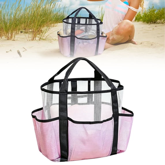 Mesh Beach Tote Bag,Pool Bags for Women,Beach Bags Waterproof Sandproof,Family Pool Swim Bag,Beach Essentials Sandproof Cruise Essentials 2026 Family Travel Beach Bag for Toys & Vacation Essentials