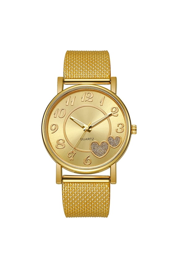 Mesh Belt Casual Fashion Heart Shaped Simple Watch