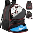 thumbnail image 1 of Mesh Black Basketball Soccer Bag Backpack Sports Volleyball Football Bag with Ball and Shoe Compartment for Man Women Ball Equipment Bag All Sports, 1 of 6