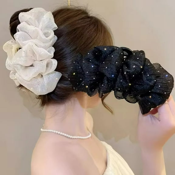 Mesh Bow Hair Clips Women Fashion Grab Claw Clip Female Hair Accessories Korea Elegant Hair Ornament Temperament Girls Headdress