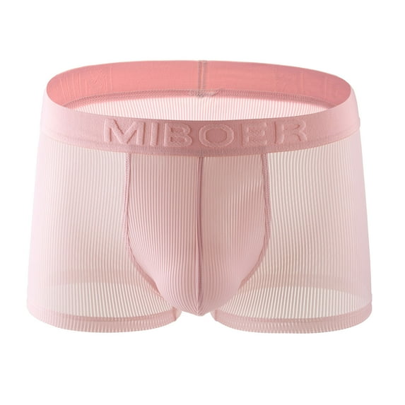 Mesh Boxer Briefs for Men Mid Waisted Underwear Mens Lightweight Breathable Solid Color Stretchy Athletic Workout Boxers