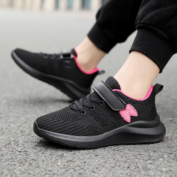Mesh Boys Girls Shoes Running Walking Sports Sneakers for Toddler/Little Kid/Big Kid,Color Hot Pink,Size 2