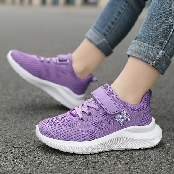 Mesh Boys Girls Shoes Running Walking Sports Sneakers for Toddler/Little Kid/Big Kid,Color Light Purple,Size 6.5