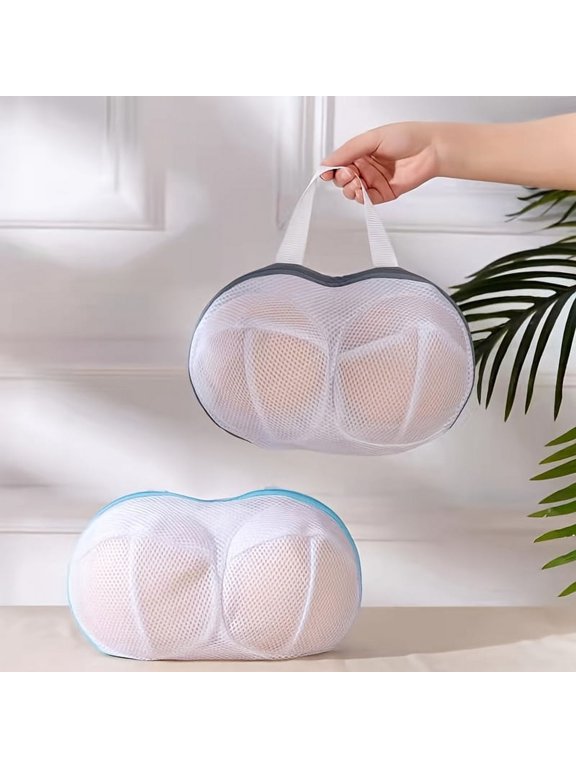 Mesh Bra Washing Bag, High Permeability Bra-shaped Lingerie Laundry Bags With Handle And Zipper, Women's Lingerie & Underwear Accessories