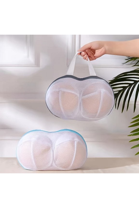 Mesh Bra Washing Bag, High Permeability Bra-shaped Lingerie Laundry Bags With Handle And Zipper, Women's Lingerie & Underwear Accessories