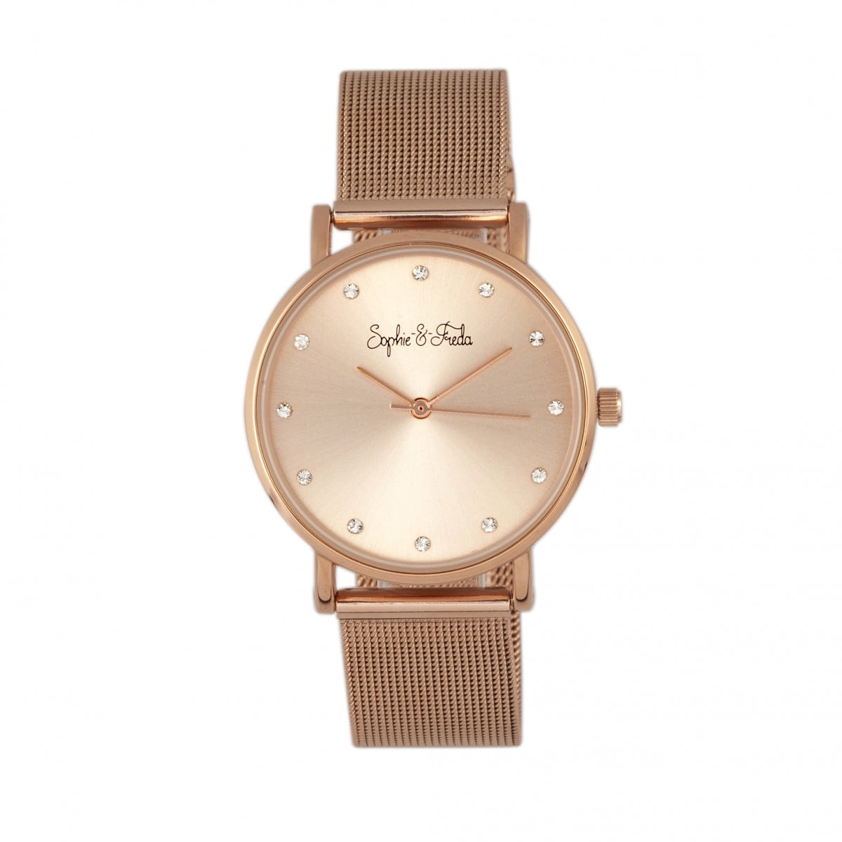 Swarovski Rose Gold Mesh Bracelet Watch with Crystal Bezel Timex Women main image 3