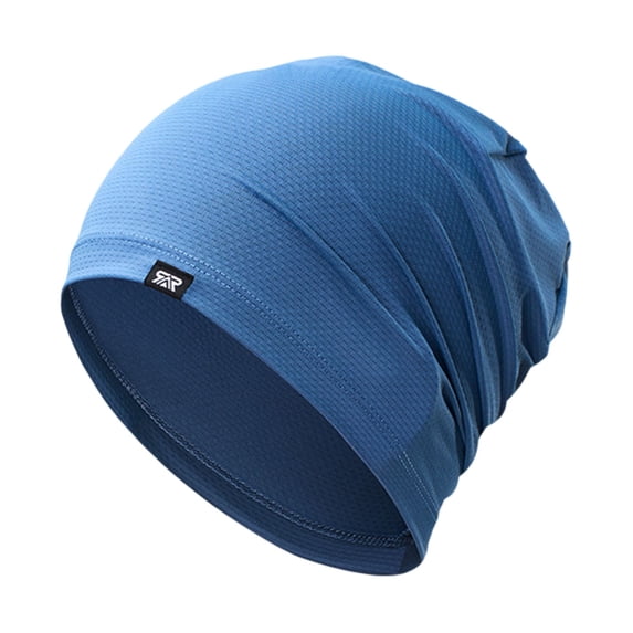 Mesh Breathable Beanie,Skully Running Cap,Gym Outdoor Headwear,Breathable Mesh Skully Beanie Lightweight Quick Drying Elastic Close Fit Sunshade Sweat Absorbing Headwear for Running,Navy