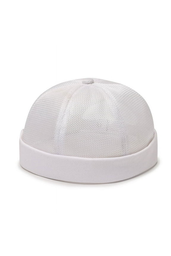 Mesh Brimless Cap Street Fashion Hip-hop Hat Cap Circumference Solid Color Cap Mens Summer Adjustable Mesh Docker Caps Cycling Running Brimless Hat Beanie Rolled Cuff Breathable Hip Hop Skull Caps