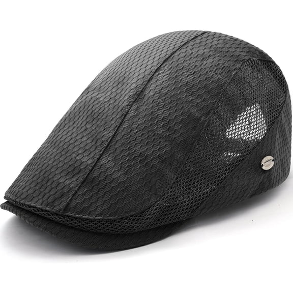 Mesh Cap Breathable Summer Newsboy Hat Adjustable Beret Ivy Cap Irish Cabbie Driving Fishing Hats