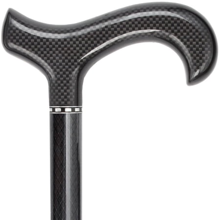 Royal RC Canes Black Carbon Fiber Derby Walking Cane – Stylish Lightweight Walking Stick for Men and Women – Comfortable, Colorful, and Safe Support