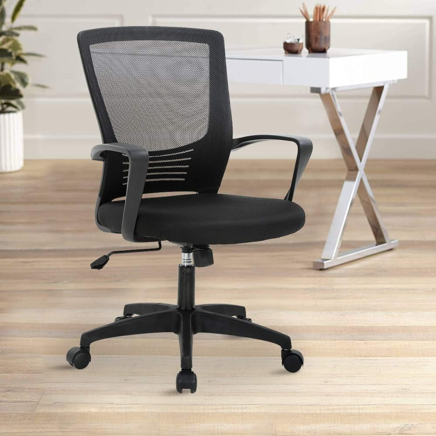 Mesh Chair Mid Back Mesh Computer Desk Chair HeightAdjustable Swivel