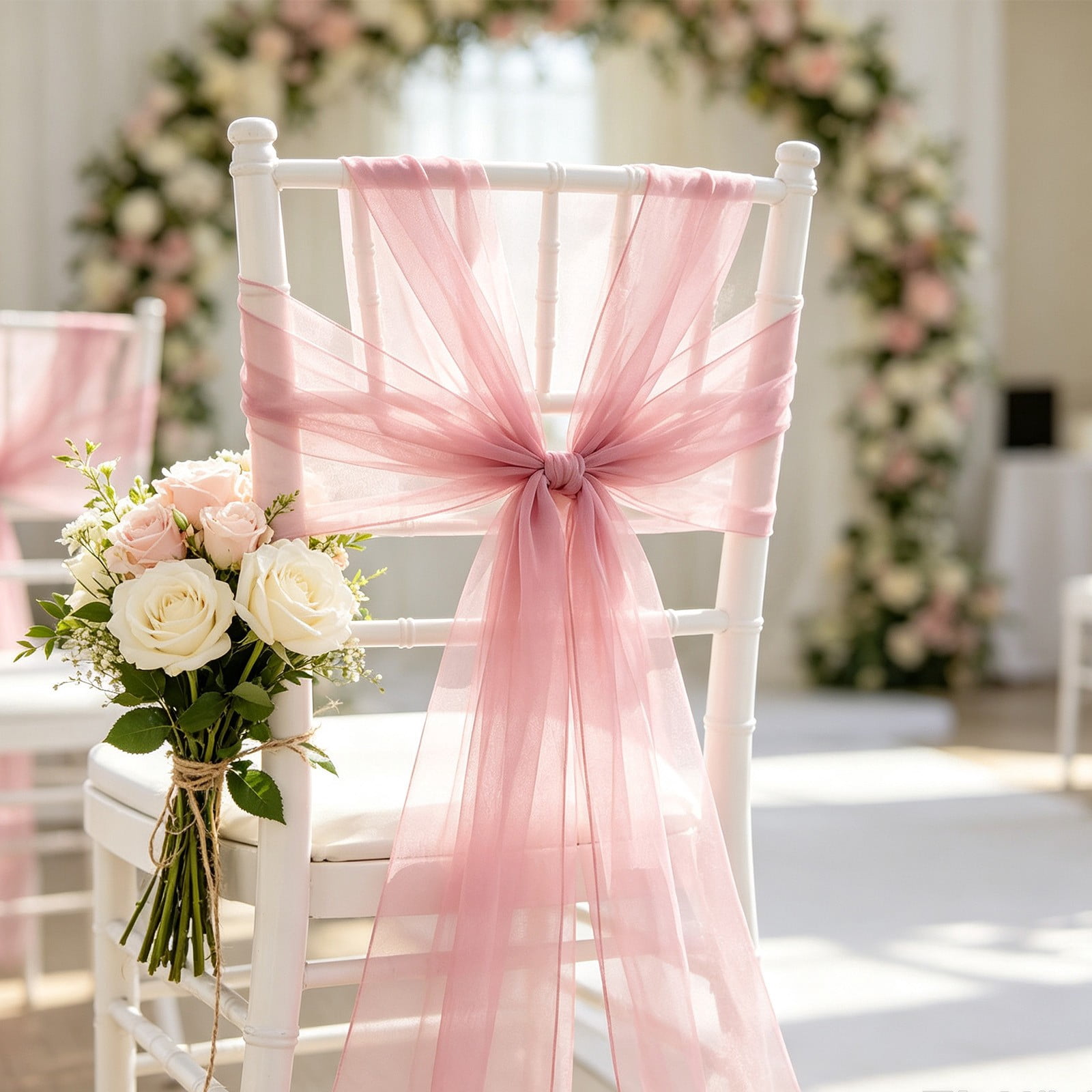 Mesh Chair Sashes 7.8x108 Inch Sheer Wedding Chair Covers Reusable Bow Mesh Chair Sashes 7.8x108 Inch Sheer Wedding Chair Covers Reusable Bow