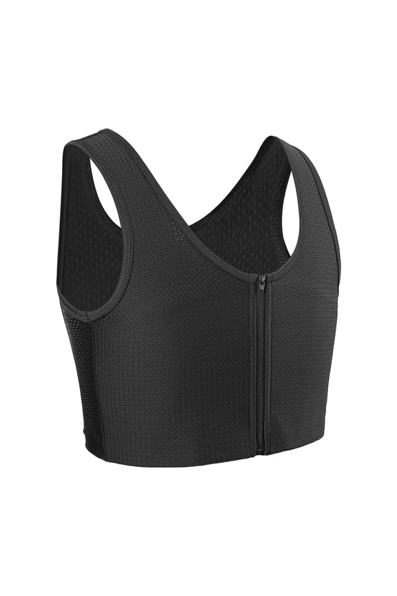 Mesh Chest Binder for Women Front Zipper Binder Breathable and Strong Compression Tank Top