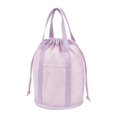 thumbnail image 1 of Mesh Clear Tote Bag Shower Caddy Sandproof Gym Foldable Beach Bags Drawstring Breathable Polyester Bathroom Toiletry Organizer with Front Pocket Purple, 1 of 7