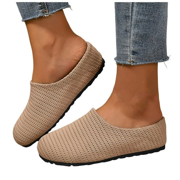 Mesh Clogs for Women 2025 Summer Breathable Knit Mules Comfortable Wedge Walking Patato Shoes Slides Sandals