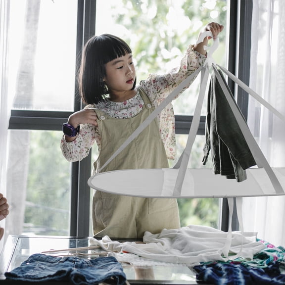 Clispeed Grey Clothes Drying Net for Laundry with Foldable Mesh and Sturdy Structure