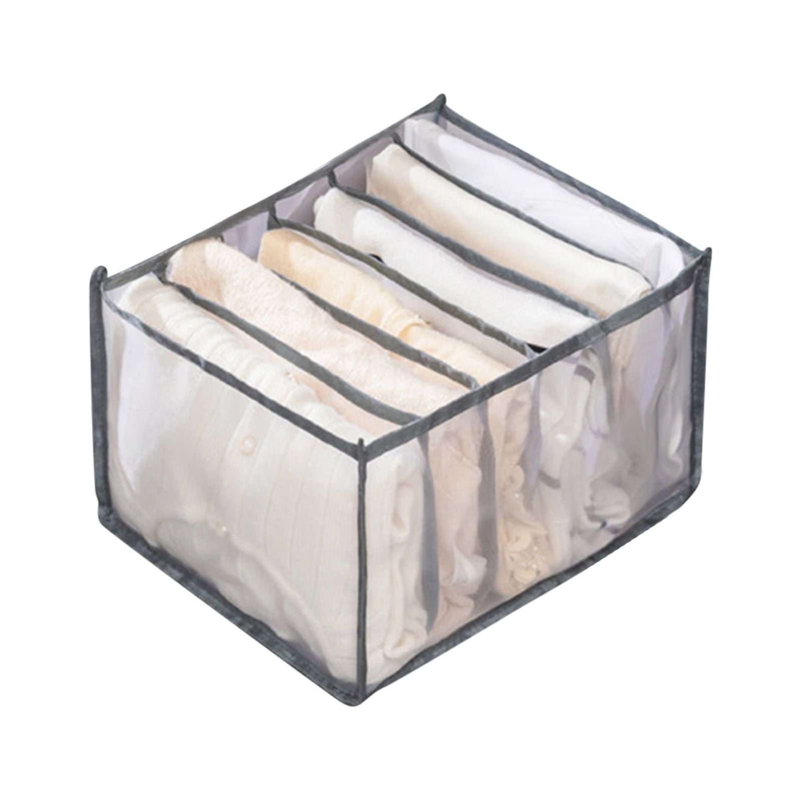 Mesh Clothes Storage Box with Dividers, Foldable Drawer Organizer for ...