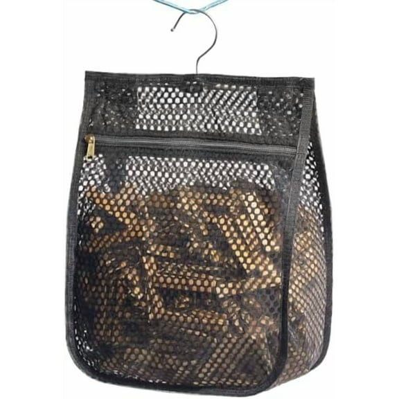 Mesh Clothespin Bag for Clothesline Outdoor, Clothes pin Bag with Zipper Closure, Large Opening, Large-Capacity Clothespin Storage Organizer with Hooks, Use YKK Zipper$$Home Decor, Kitchen, & Other
