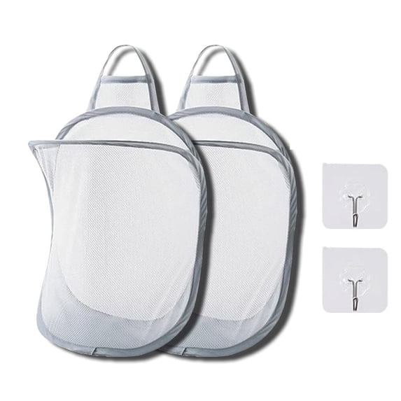 Mesh Collapsible Small Wall Laundry Baskets,Hanging Laundry Hamper,for Hotel, University Dormitory (2, CLASSIC)
