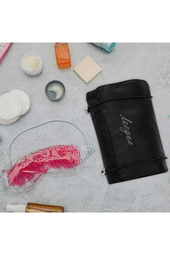 Mesh Cosmetic Backpack, Portable Folding Zipper Pouch for Home Office Travel, Accessories Organizer Bag