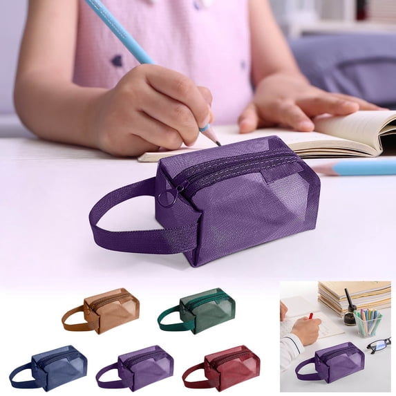 Mesh Cosmetic Bag Multifunctional Portable Zipper Closure Small Pouch Makeup Storage Bag Suitable For Cosmetics Jewelry Stationery And Travel Supplies Lightweight