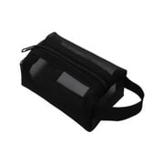 Mesh Cosmetic Bag Square Transparent Makeup Travel Storage Pouch Organizer for Makeup Brushes Toiletries Small Items Zippered Mesh Purse Carry Case Storage Box Portable Mesh Bag