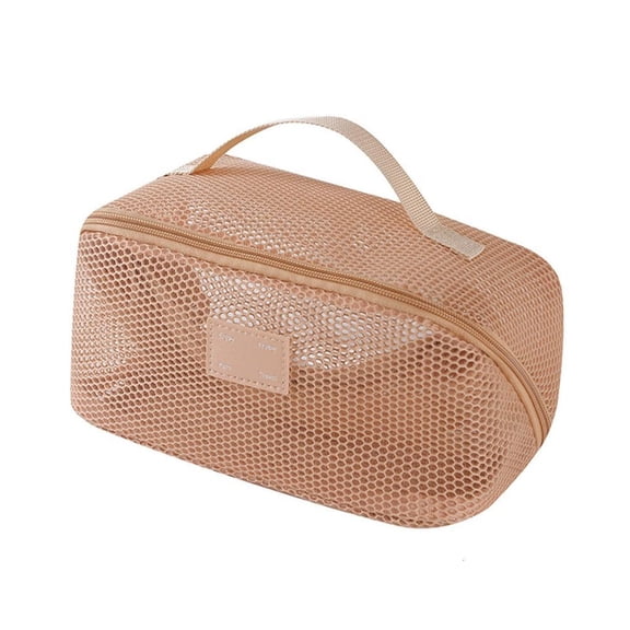 Mesh Cosmetic Pouch Spacious Interior Multi Pocket Organiser Travel Ready Bag