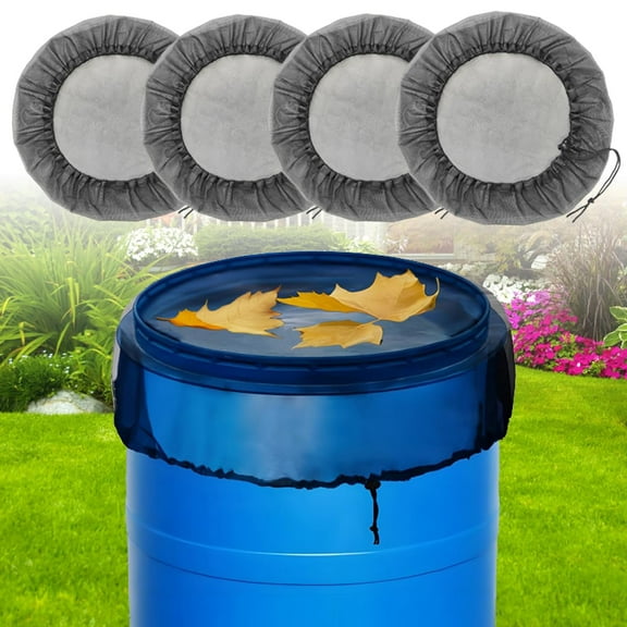 Mesh Cover for Rain Barrel, 4Pcs Water Collection Buckets Cover Rain Collection Barrels Netting Screen to Keep Mosquitoes, Leaves and Debris