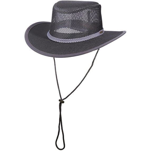 Mesh Covered Soaker Safari Hat - L - Charcoal