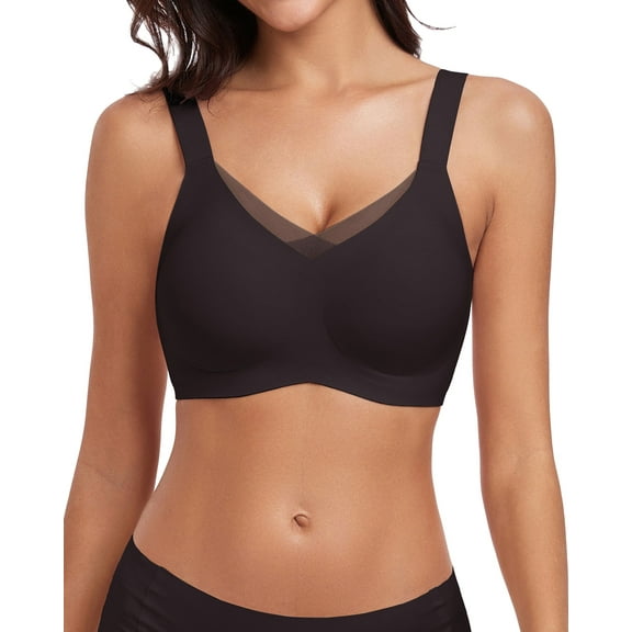 Mesh Crossover Seamless Womens Bras No Underwire Full Coverage Wireless Support Bras Push Up Bralettes