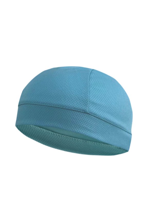 Mesh Cycling Skull Cap for Men, Ice Silk Breathable Bike Hat, Moisture Wicking Under Helmet Liner for Summer Outdoor Sports, Camouflage Sky Blue